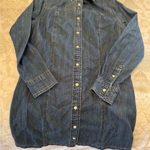 Lee Denim Shirt Dress in Dark Blue
